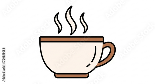 Hot coffee cup illustration vector graphic design for coffee lovers and cafe related designs and projects