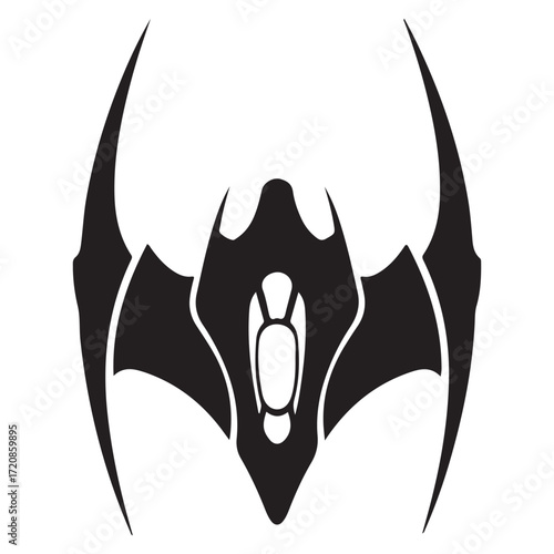 Futuristic Fighter Jet Silhouette Vector Illustration