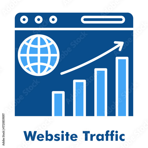 Website Traffic Two Color Icon Solid Style