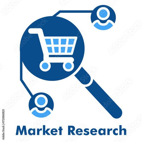 Market Research Two Color Icon Solid Style