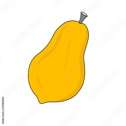 yellow papaya isolated on white