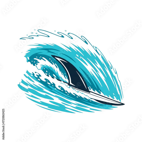 Ride the wave with a cool surfboard graphic, perfect for summer designs and beach vibes. A dynamic choice for surf culture enthusiasts