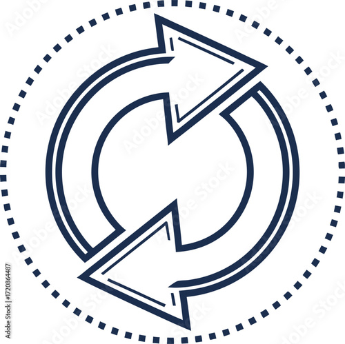 Modern circle reload arrow icon vector.