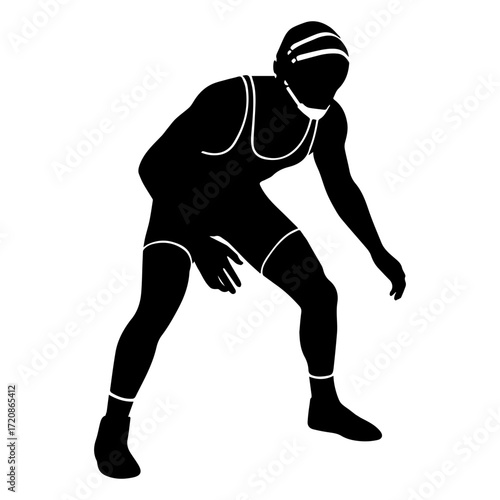 Wrestler vector silhouette