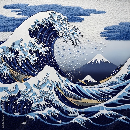 The Great Wave Reimagined in Paper Art