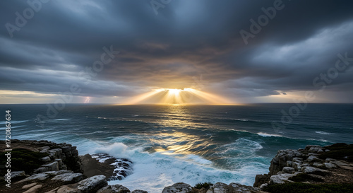 sunset over the ocean