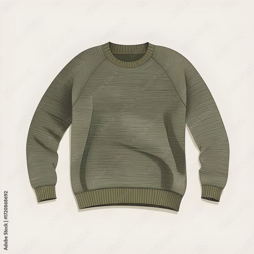 Fototapeta premium Streetwear Style Half-Zip Sweatshirt Vector Artwork