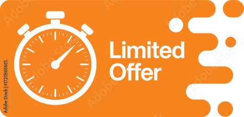 Urgent limited offer with a stopwatch timer and dynamic design
