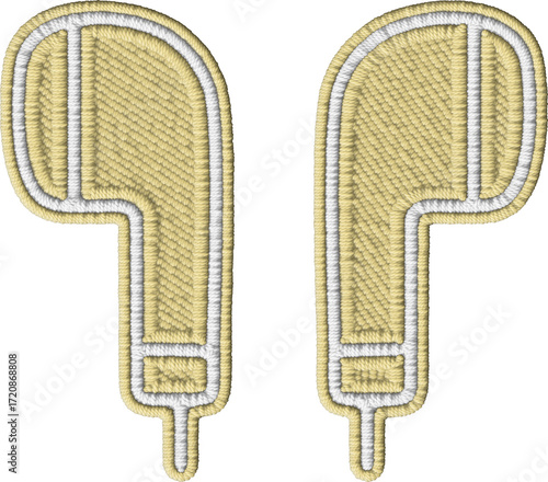 Embroidered Earbuds Colored Patch
