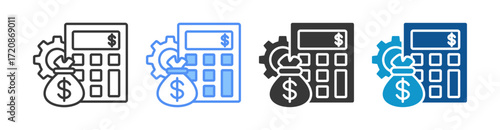 Cost Icon Set Multiple Style Collection