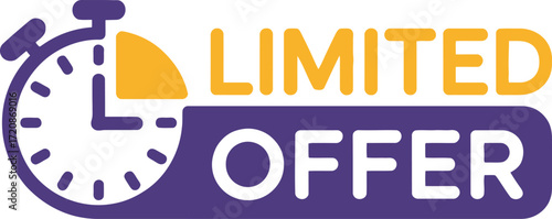 Time running out for a special limited offer sale with stopwatch icon