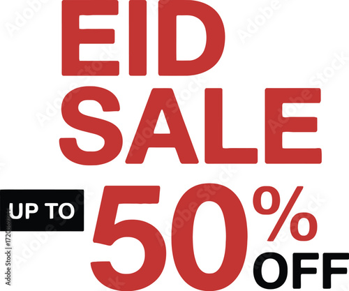 Exciting Eid sale announcement offering up to 50% off discounts