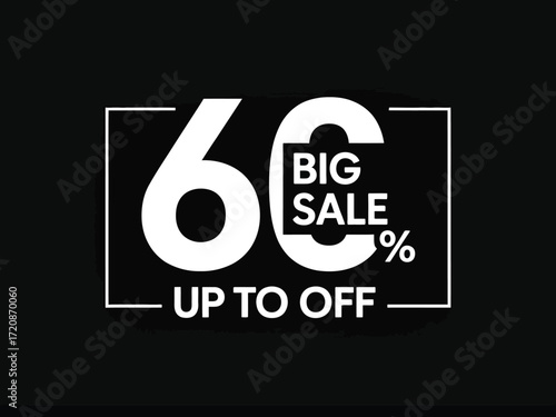 Big sale announcement with 60 percent discount offer