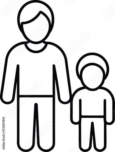 parent and child responsibility outline icon vector.