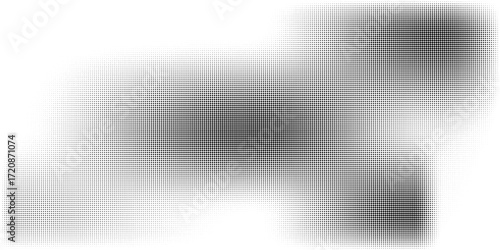 Halftone faded gradient texture. Grunge halftone grit background. White and black sand noise wallpaper. Retro pixilated vector backdrop