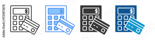 Expenditure Icon Set Multiple Style Collection