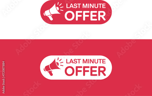 Urgent announcement for a last minute offer with a megaphone symbol
