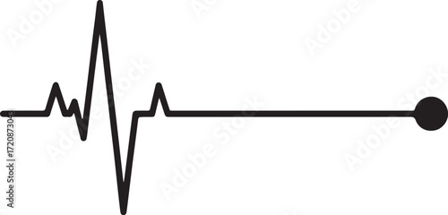 Illustration of heartbeat line graph isolated on white background