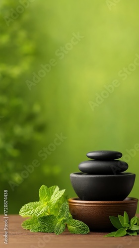 Spa mockup advertising style with natural relaxation, herbal beauty concept