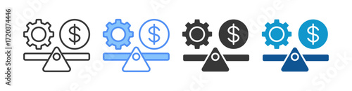 Break Even Point Icon Set Multiple Style Collection