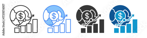 Economic Icon Set Multiple Style Collection