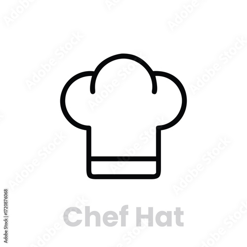 Chef hat icon , a classic symbol of culinary expertise and professional cooking, ideal for restaurant branding, food blogs, and culinary designs