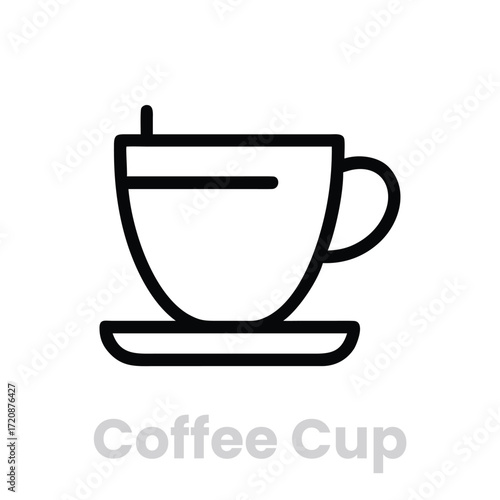 coffee cup icon A simple black and white  , ideal for a minimalist design or a classic coffee shop menu