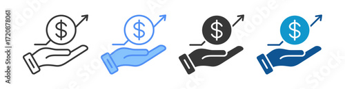 Revenue Icon Set Multiple Style Collection