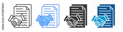 Contract Icon Set Multiple Style Collection