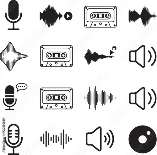 A single red microphone icon with a transparent background audio recording