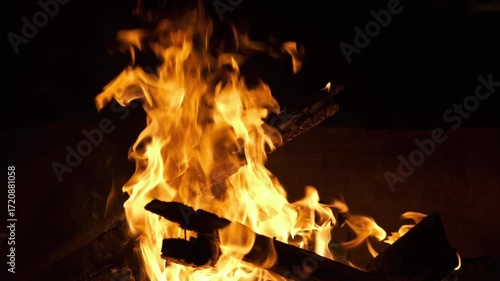 fire in the fireplace