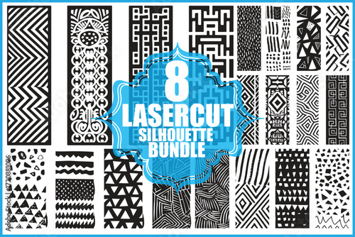 Geometric Cutout Silhouette Bundle