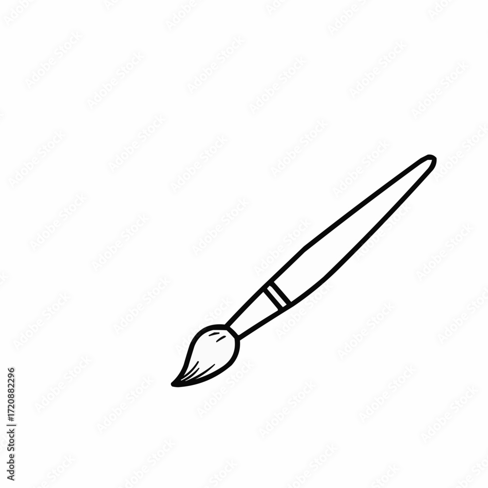 Obraz premium Paintbrush in black outline on white background 
