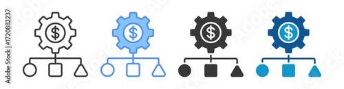 Allocation Icon Set Multiple Style Collection