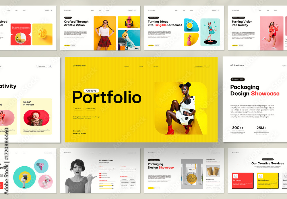 Podfolio Colourful & Modern Creative Portfolio Presentation for Artists and ...