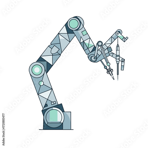 Precision in Automation: An illustration showcasing a robotic arm, a symbol of automation and efficiency in modern technology.