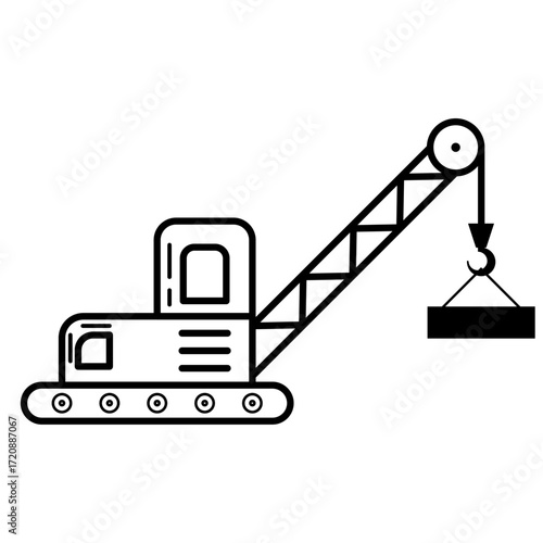 crane and truck icon logo