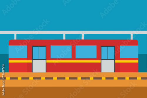 colorful train on the road