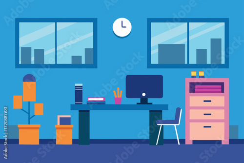 vector illustration of office furniture