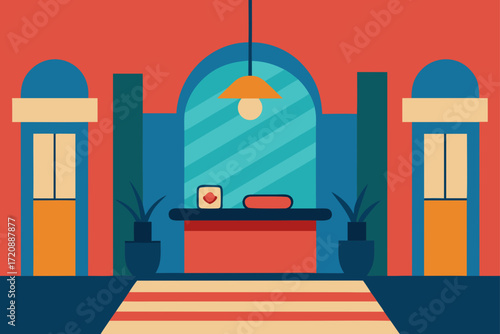 vector illustration of a room with a window