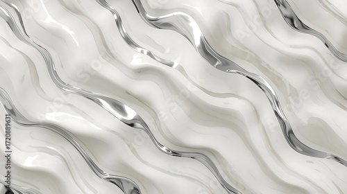 Silver and Gold Wave Marble
