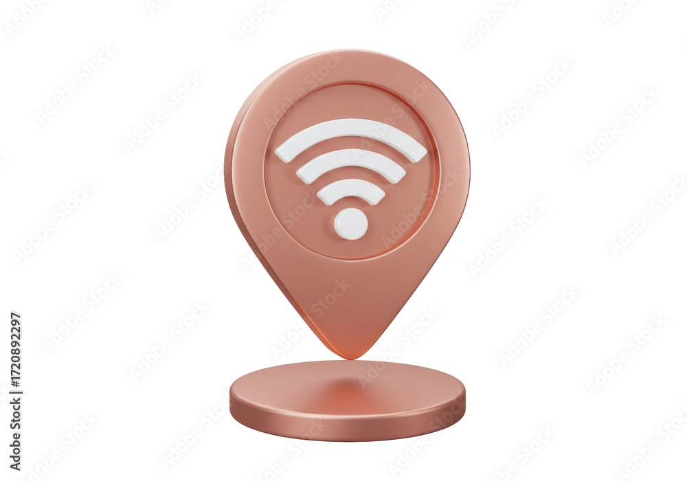© Marcel - Isolated WiFi Finder Symbol, Wireless Access Point Location Icon, Connected Network Indicator © Marcel - Isolated WiFi Finder Symbol, Wireless Access Point Location Icon, Connected Network Indicator