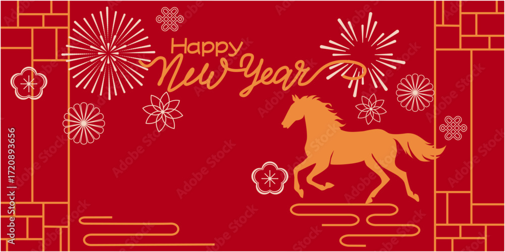 custom made wallpaper toronto digitalChinese new year decoration illustration. 2026 new year illustration decoration with Asian traditional pattern. Vector illustration.