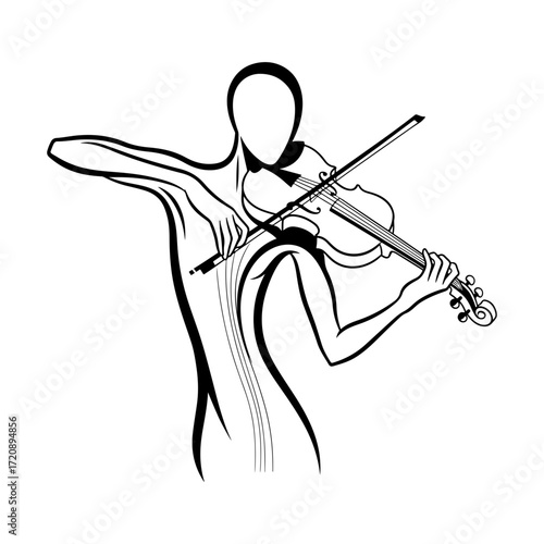 Expressive violinist playing passionately, creating beautiful music, perfect for arts projects
