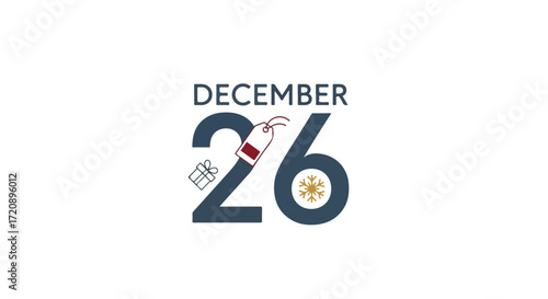 Boxing Day Festive Graphic Celebrating Post-Christmas Holiday Shopping and Winter Season Celebrations