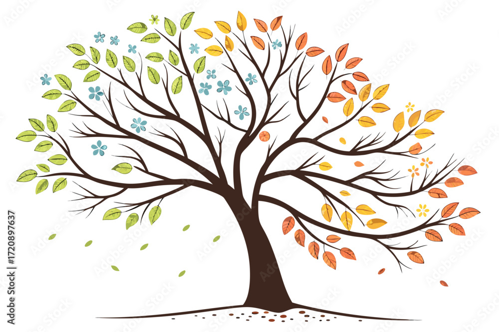Obraz premium vector tree with leaves