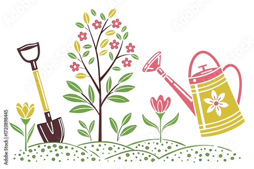 set of garden tools