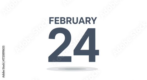 Minimalist February 24th Graphic Representation for Calendars and Date-Related Purposes