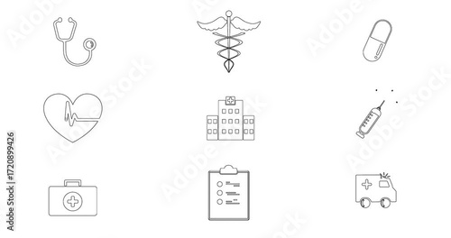 Medical icons set. video