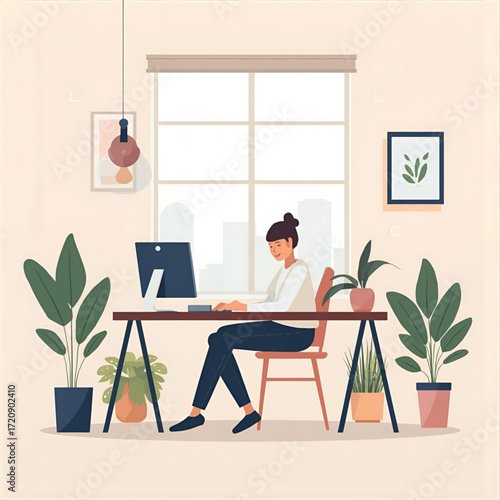 business woman working on laptop